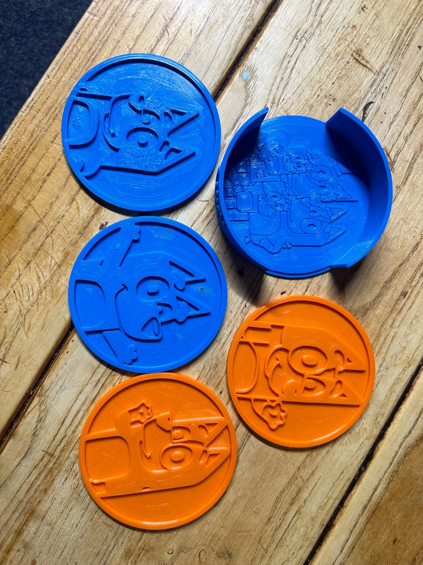 Blue Dog Coaster Set