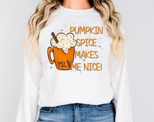 Pumpkin Spice Makes Me Nice Tshirt