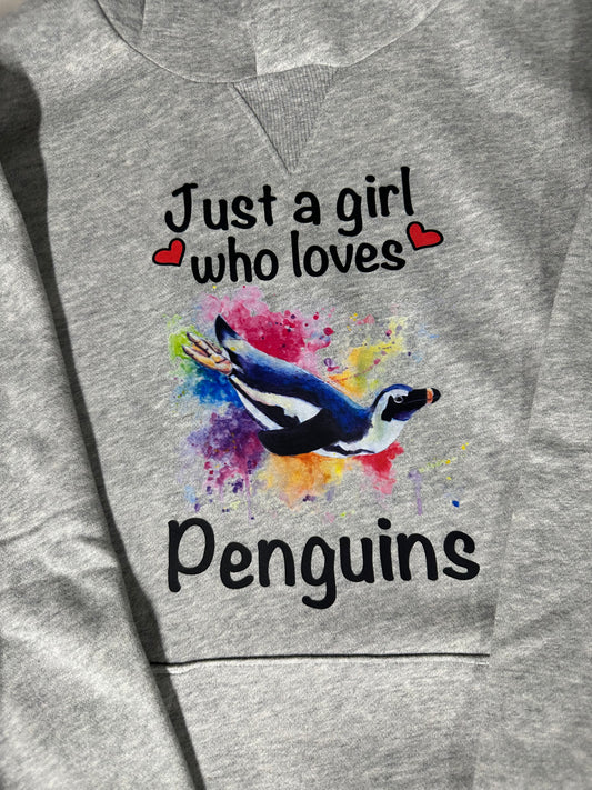 Girl Who Loves Penguins sweatshirt