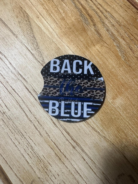 Back The Blue Car Coaster