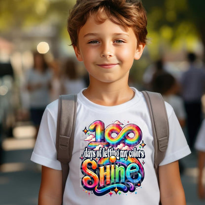 Letting My Colors Shine 100 Days Tshirt