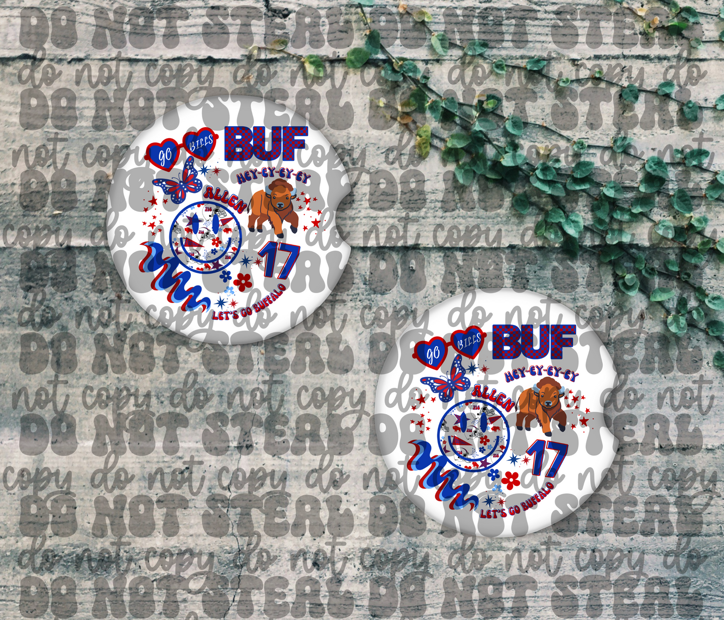 Buffalo Football Car Coasters