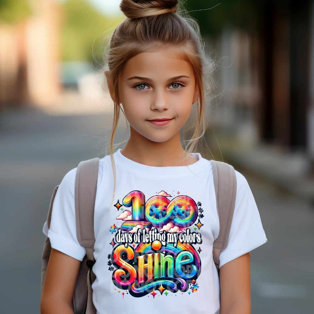 Letting My Colors Shine 100 Days Tshirt