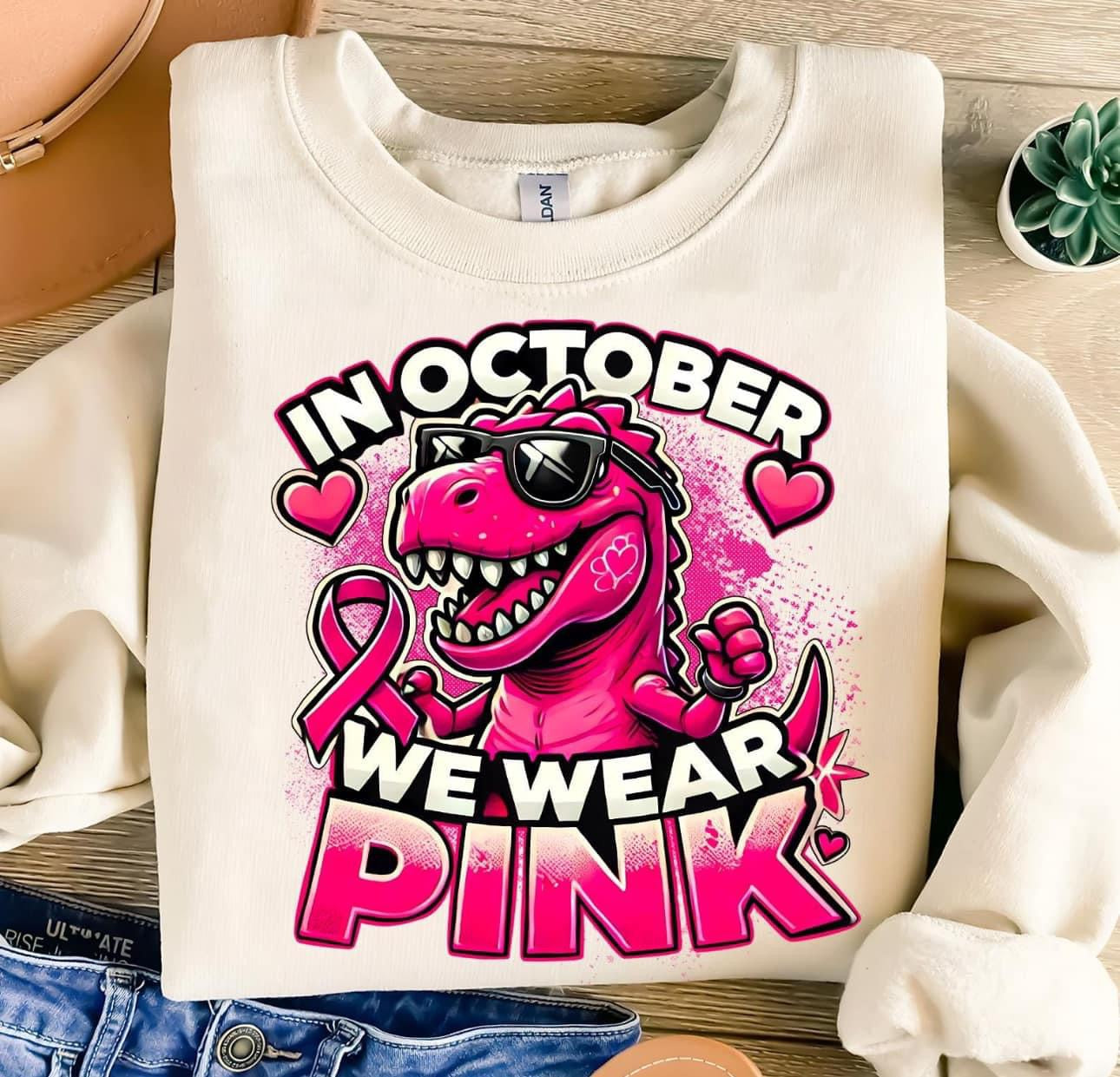 Dino October Wear Pink Crewneck