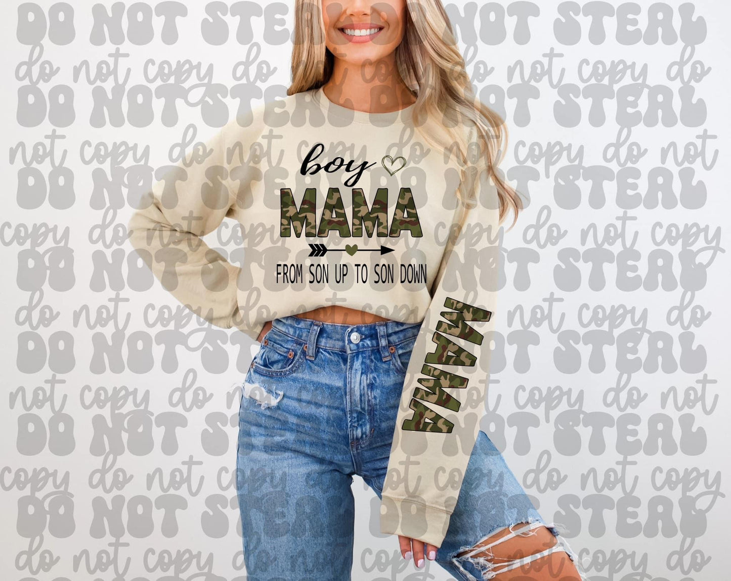 Boy Mama Camo Crewneck