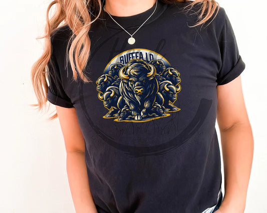 Buffalo Herd Blue And Gold