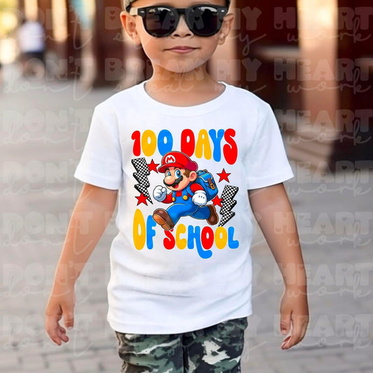 100 Days Of School Mario Tshirt