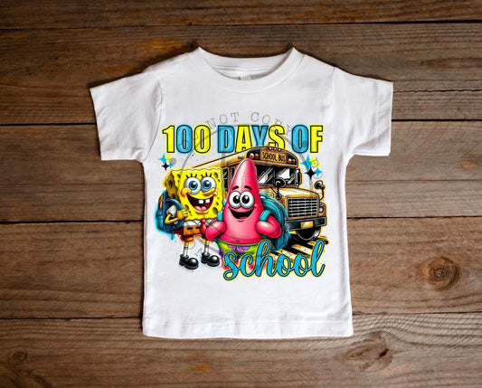 100 Days Of School Sponge Tshirt