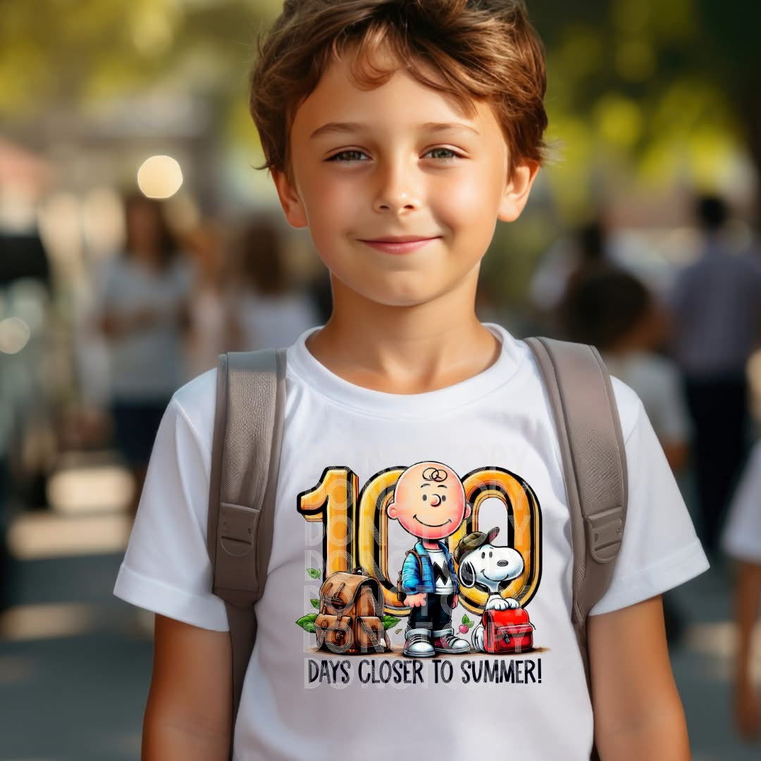 100 Days Of School Charlie Tshirt