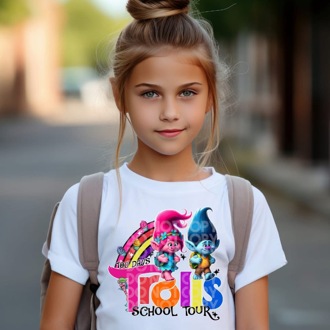 100 Days Of School Trolls Tshirt