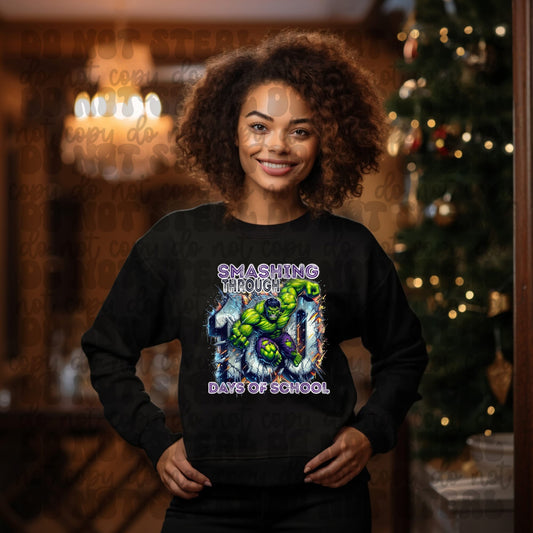 100 Days Of School Hulk Tshirt