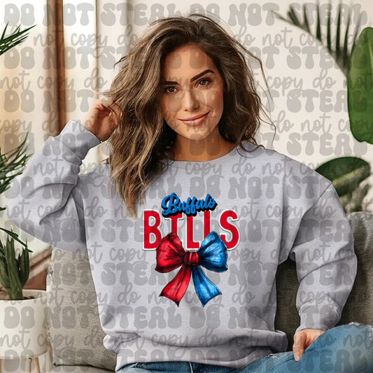 buffalo football bow crewneck