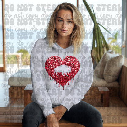 Buffalo Heart Faux Sequin