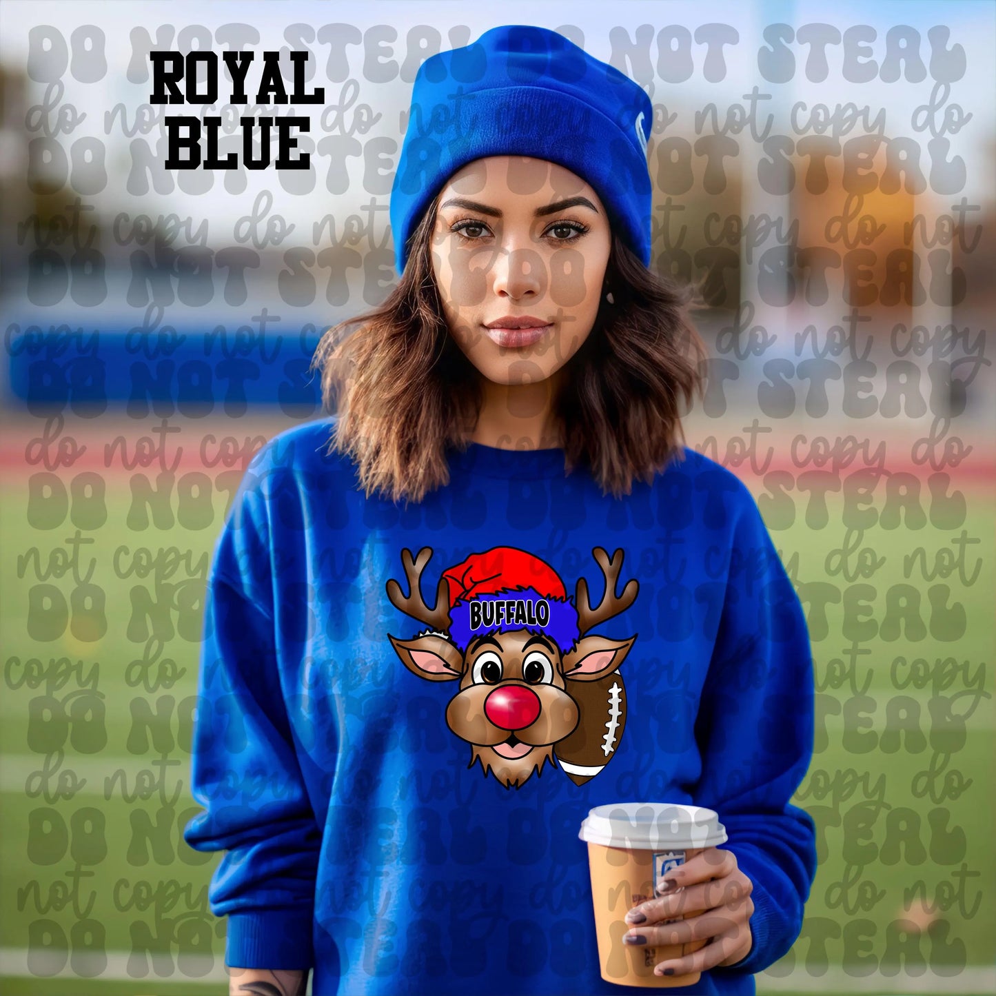 Deer Head Buffalo Football Crewneck